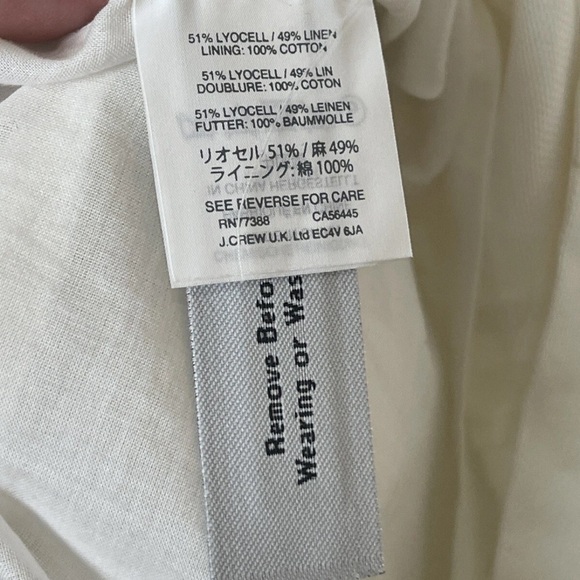 J Crew Collection White  Linen Blend Ruffle-Shoulder Eyelet Shift Dress Size 10 - Picture 7 of 8